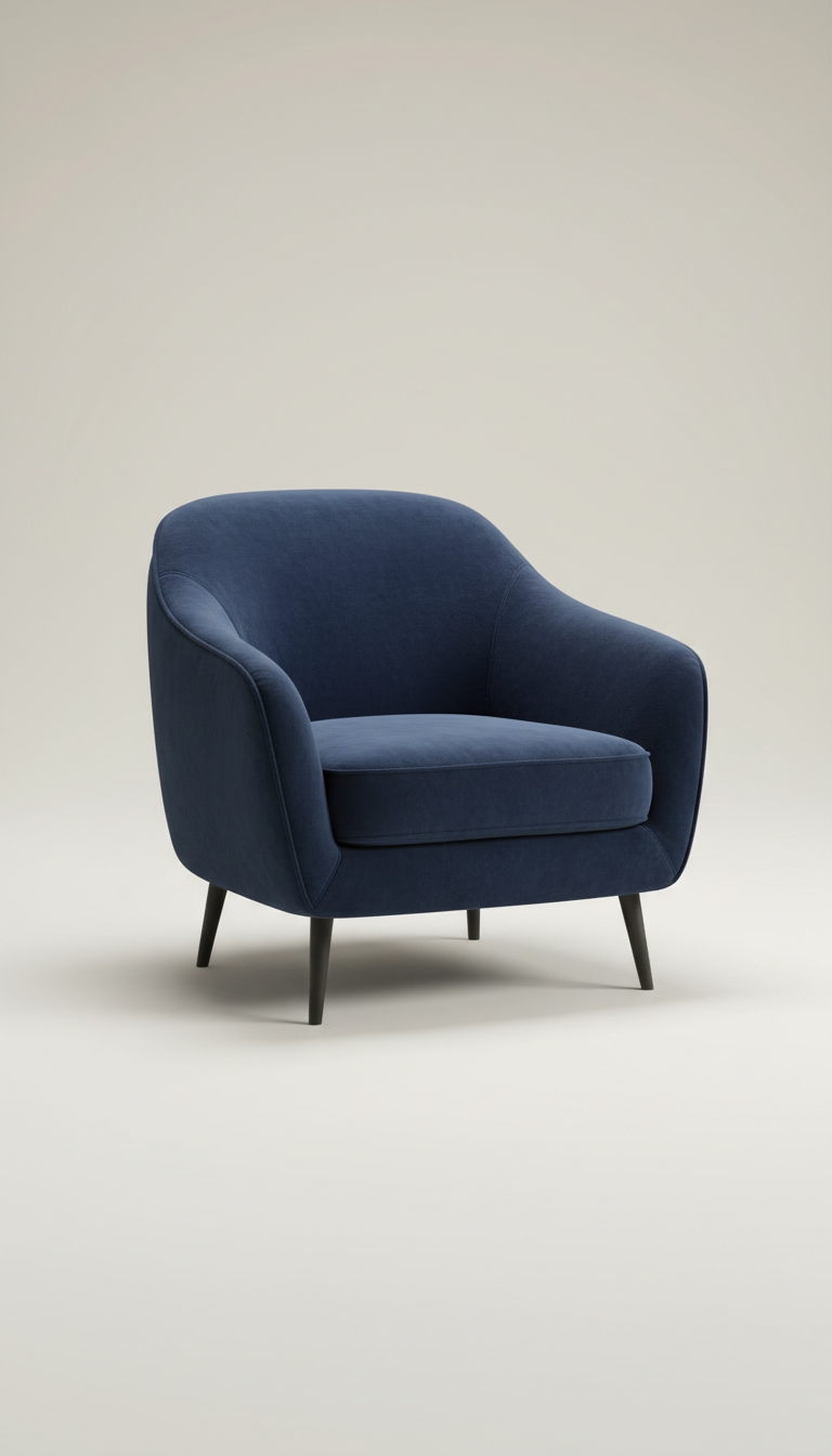 Navy Velvet Accent Chair