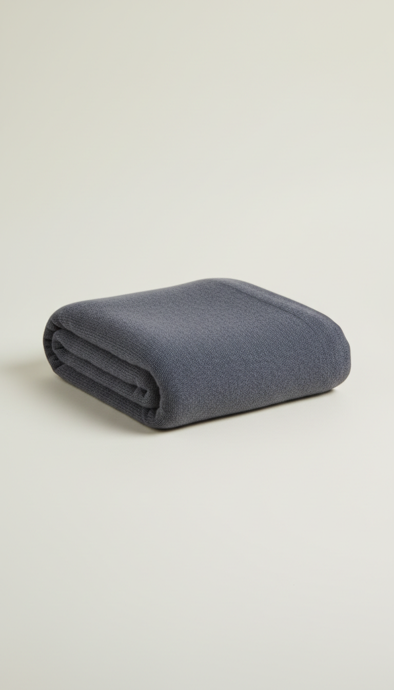 Slate Grey Cashmere Throw Blanket