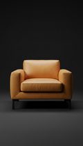Gold Saffron Leather Lounge Chair