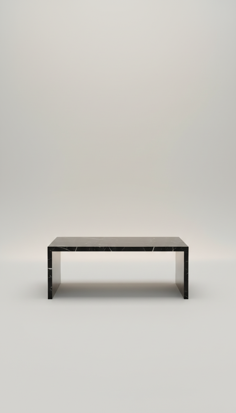 Jet Black Marble Coffee Table